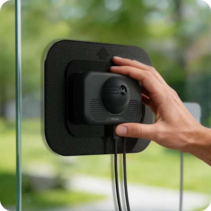 WinEye camera being attached to its window shield